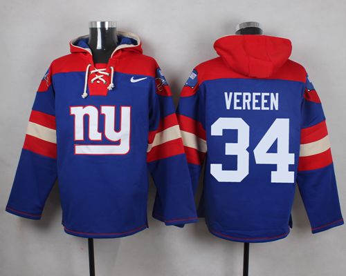 Nike Giants #34 Shane Vereen Royal Blue Player Pullover NFL Hoodie - Click Image to Close